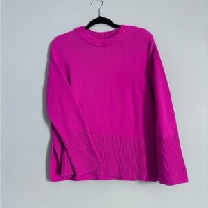 GAP Women's Vibrant Pink Long Sleeve Cotton Sweater Top Size M Oversized